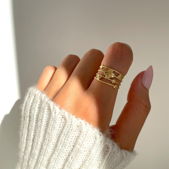 Art Clover Ring | 18K gold plated