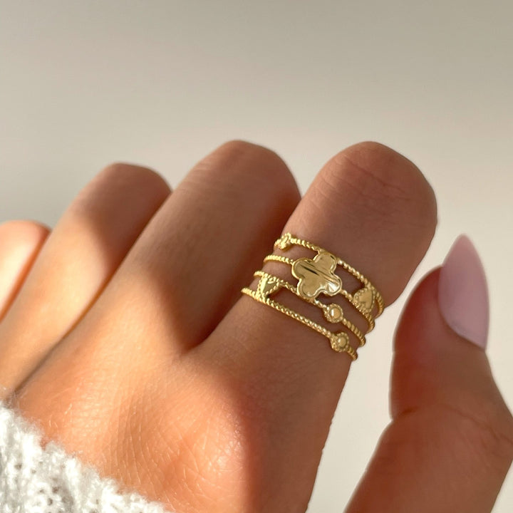 Art Clover Ring | 18K gold plated