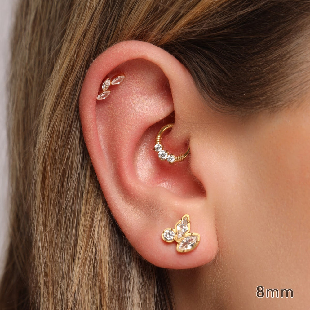 Daith Piercing Clicker Ring Zirkonia
