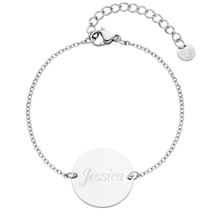 personalisiertes Armband mit Gravur Silber Coin Münzarmband