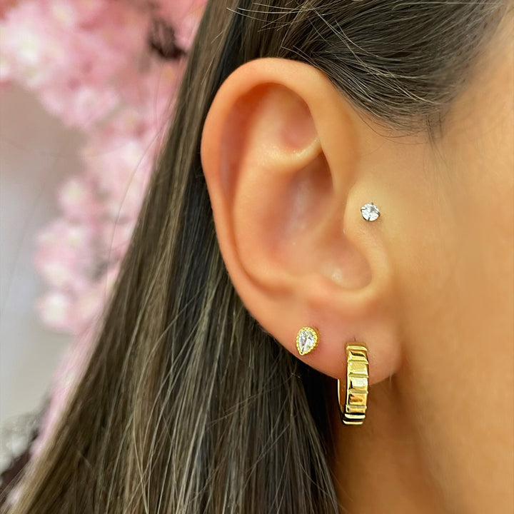 Boucles d’oreilles cerceau coupé | Plaqué or 18 carats