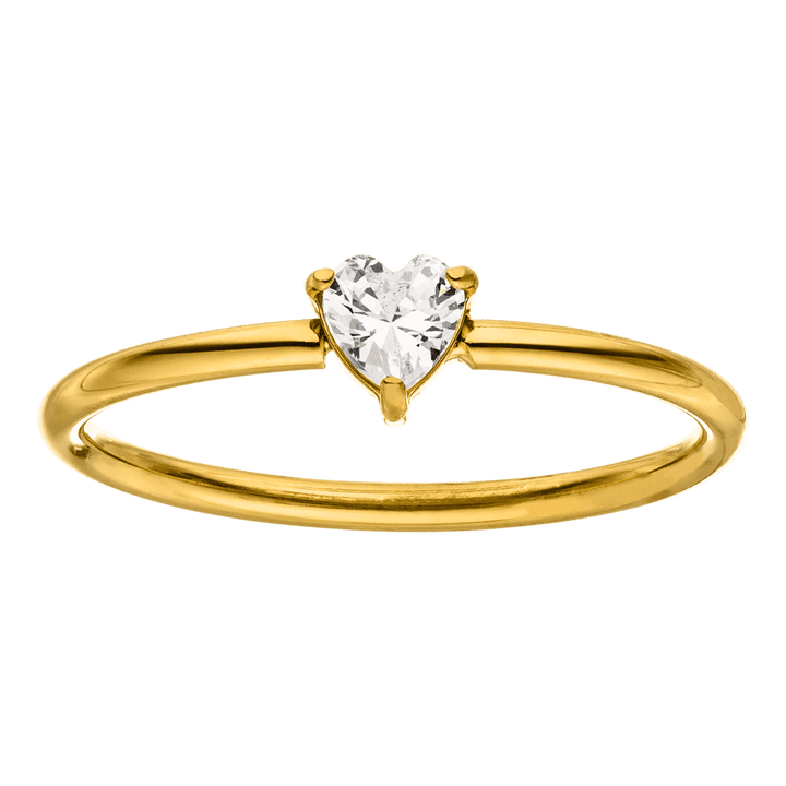 Anneau de coeur mignon | Plaqué or 18 carats