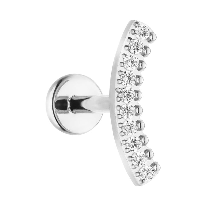 Titan Piercing Ohr Glitzer Steinchen wasserfest Linie