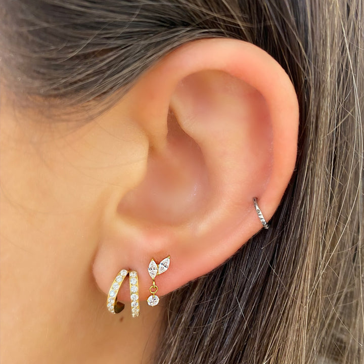 Helix Piercings Conch wasserfest Steinchen Titan