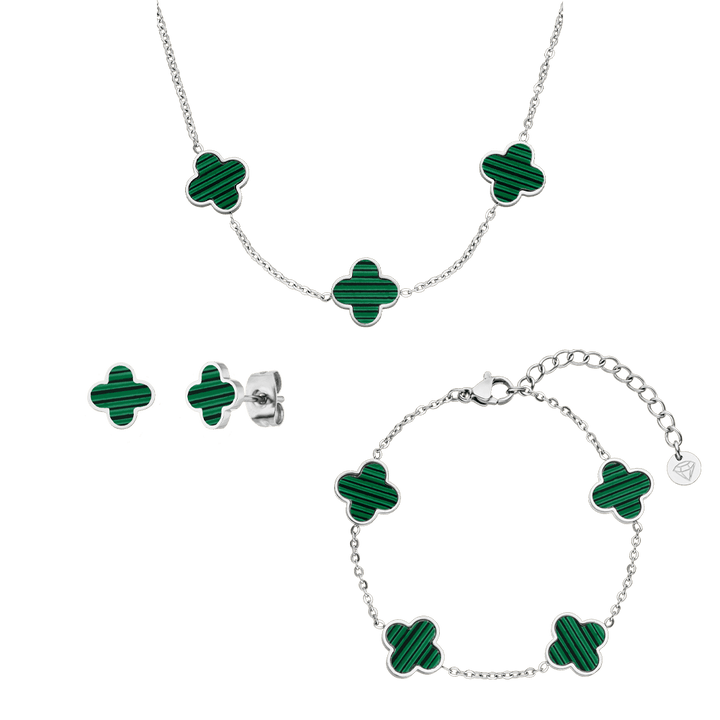 Green Clover Set | 18K vergoldet