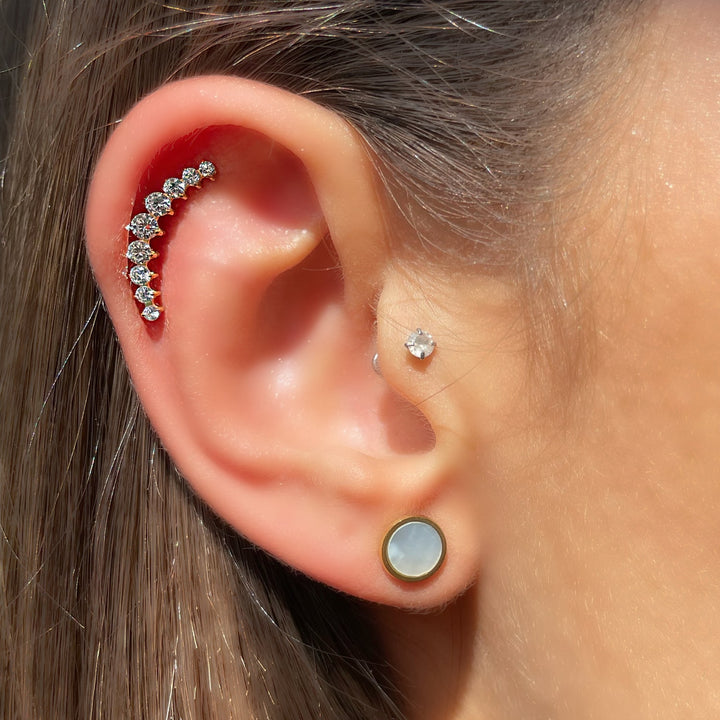 Conch Piercing Titan Zirkonia Steine wasserfest Helix