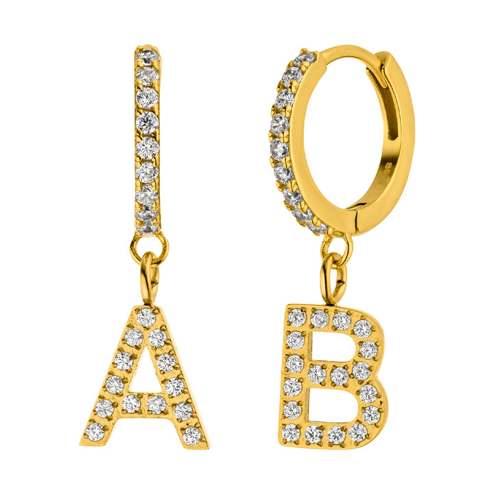 Boucle d’oreille lettre | Plaqué or 14 carats