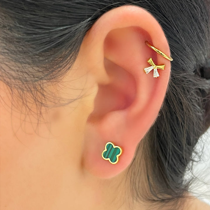 Green Clover Ohrstecker | 18K vergoldet