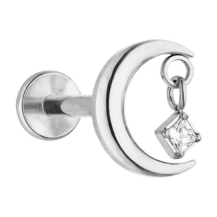 Titan Piercing Helix Silber Mondförmig wasserfest