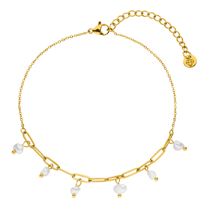 Bracelet de cheville en perles | Plaqué or 18 carats