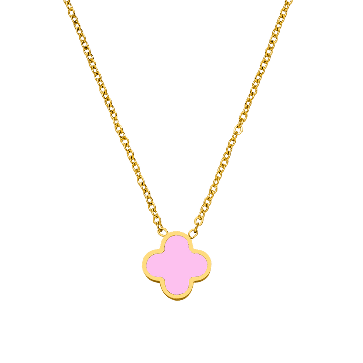 Pink Clover Necklace | 18K gold plated