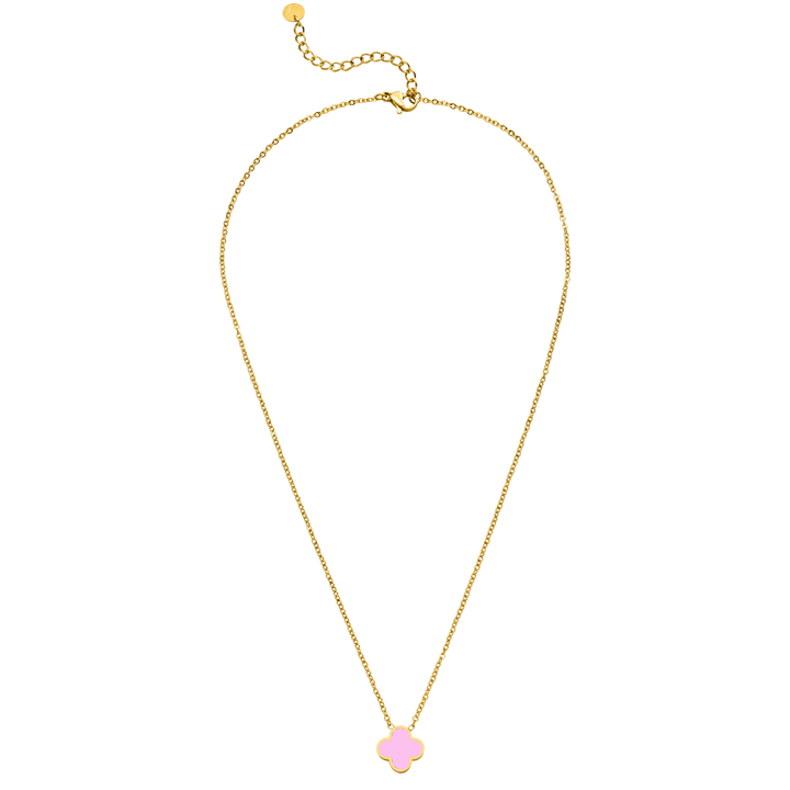 Pink Clover Necklace | 18K gold plated