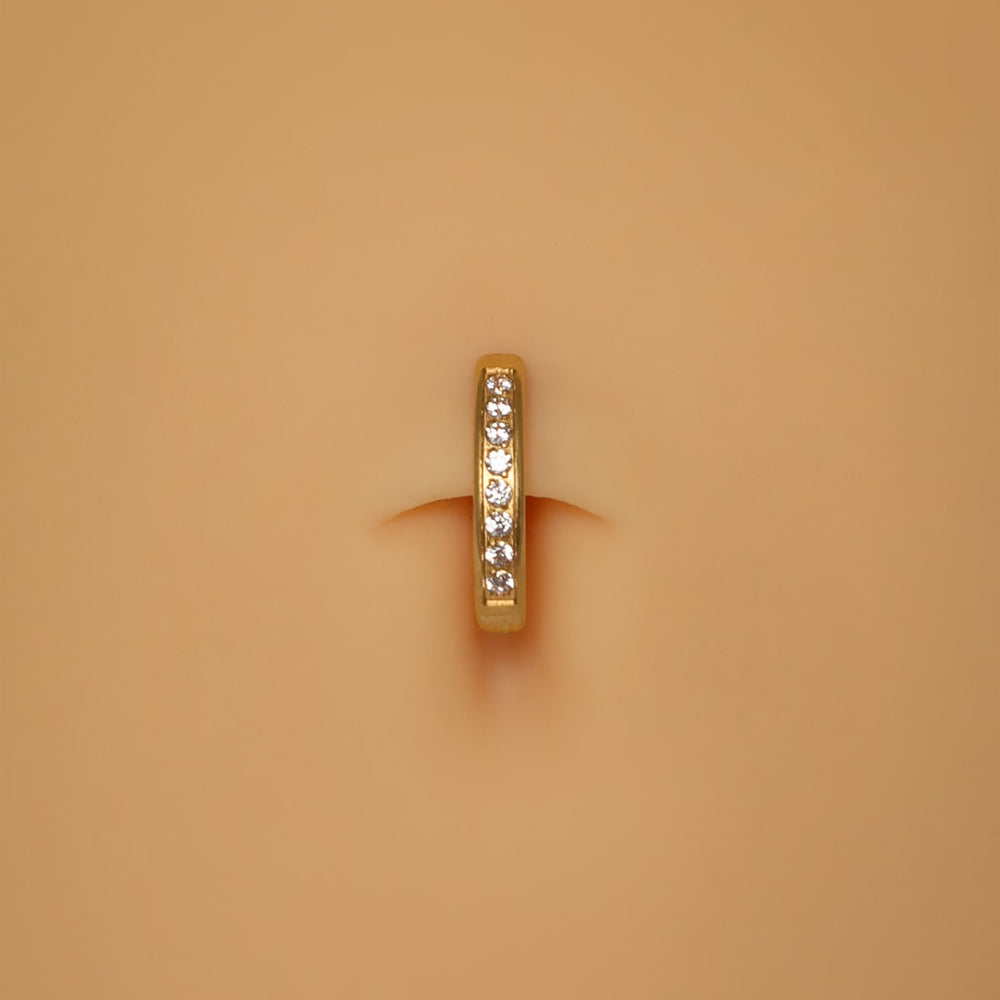 Bauchnabelpiercing Bogen mit Steine Titan vergoldet