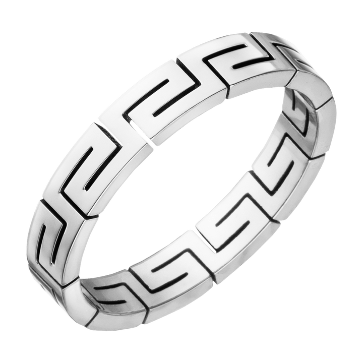 wasserfester Ring mit griechischem Muster Silber