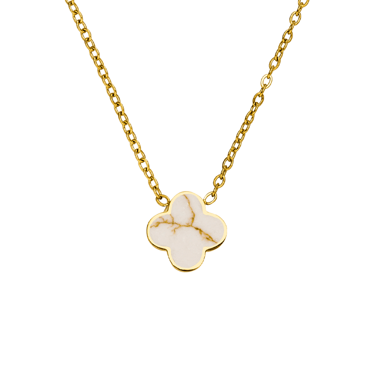 White Gold Clover Necklace | 18K gold plated