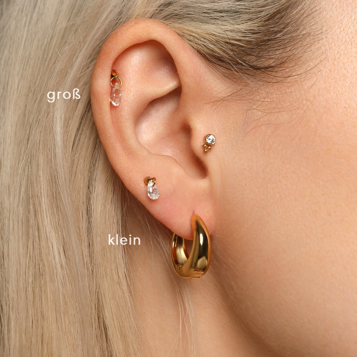 Piercing mit Stein Anhänger Labret Helix Lobe