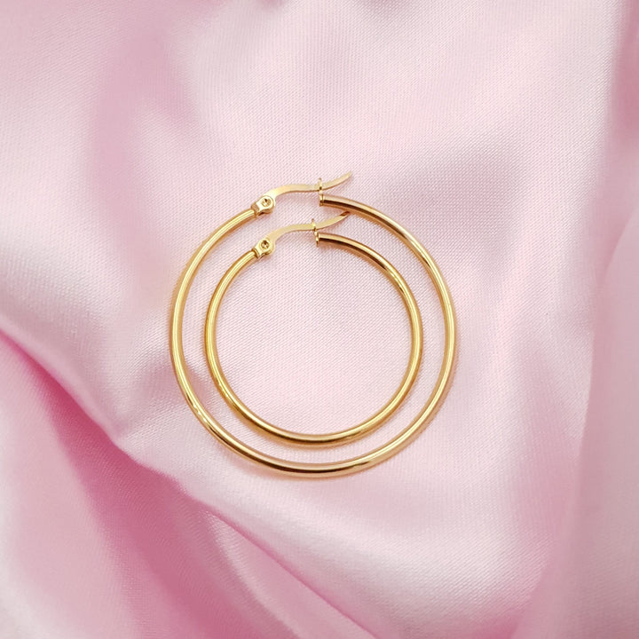 Mid Hoops Earrings | 18K gold plated