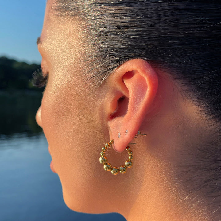 Frauen Ohrringe wasserfest elegant 18K vergoldet Creolen