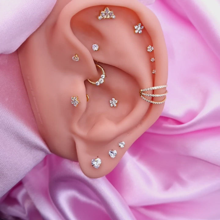 <transcy>Diamant brillant | Boucles d&#39;oreilles en plaqué or 18 carats</transcy>