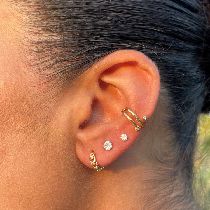 Boucle d'oreille en spirale | Plaqué or 18 carats