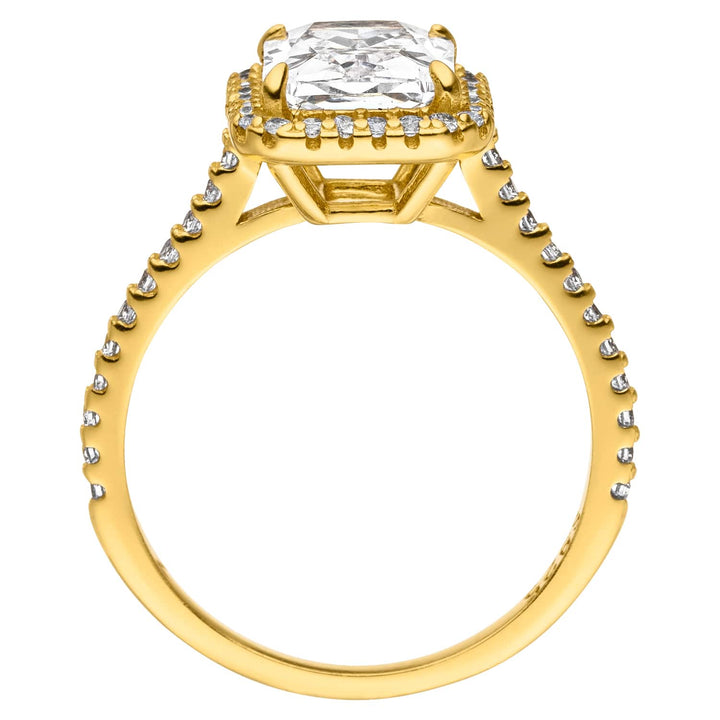 Edelstahl Ring mit Zirkonia 18K vergoldet Damen