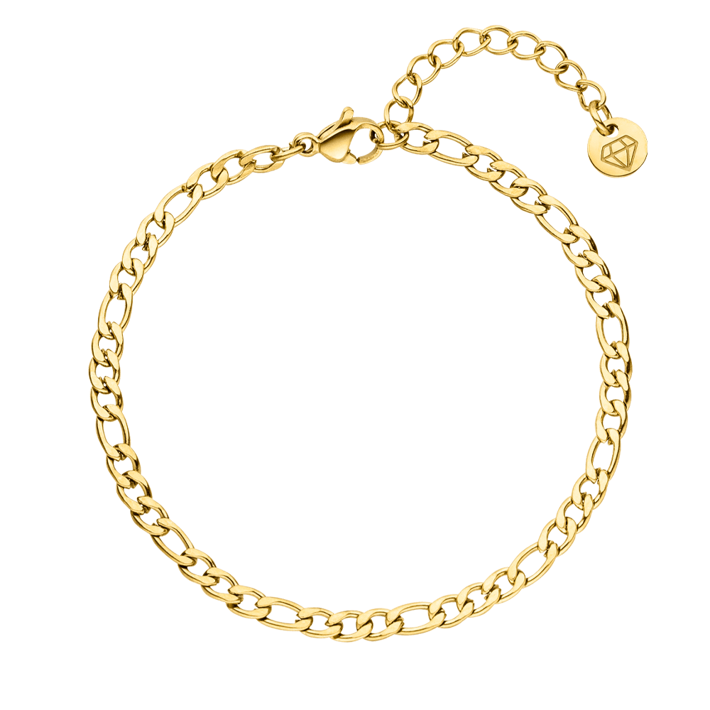 Figaro Armband 18K vergoldet wasserfest dezent Damen