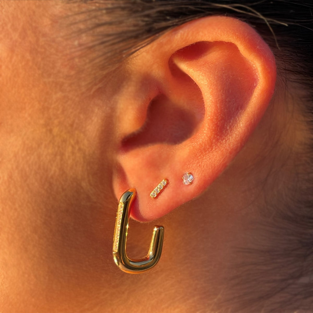 Damen Ohrringe mit Steinchen 18K vergoldet wasserfest