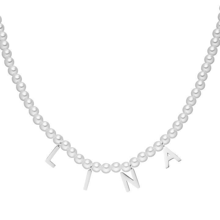 Perlen Namens Halskette Silber wasserfest personalisiert