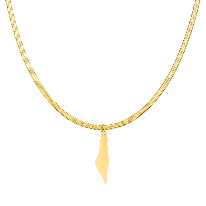 Palästina Kette Landanhänger Palästinensische Landumriss Halskette gold