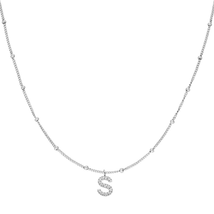 Buchstaben Halskette Silber personalisiert S wasserfest